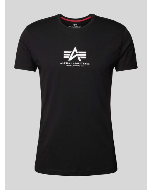 Alpha Industries T-shirt Met Labelprint in het Black voor heren