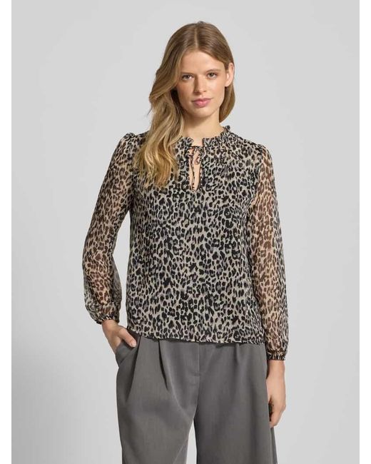 ONLY Gray Regular Fit Bluse mit V-Ausschnitt Modell 'DITSY'