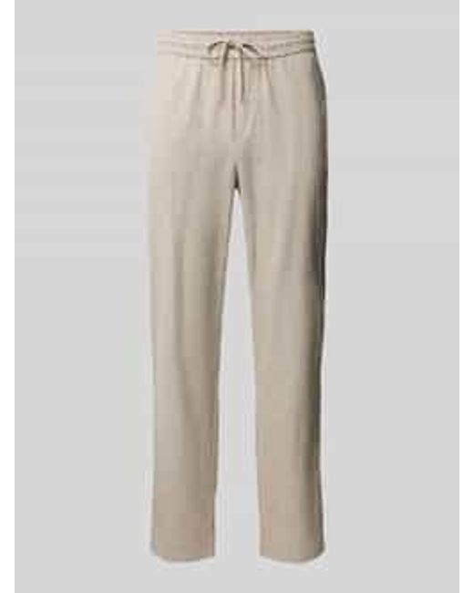 Only & Sons Loose Fit Linnen Broek Met Structuurmotief in het Natural voor heren