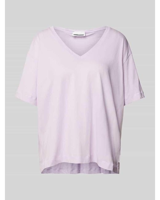 ARMEDANGELS Pink T-Shirt mit V-Ausschnitt Modell 'DEMIKAA'
