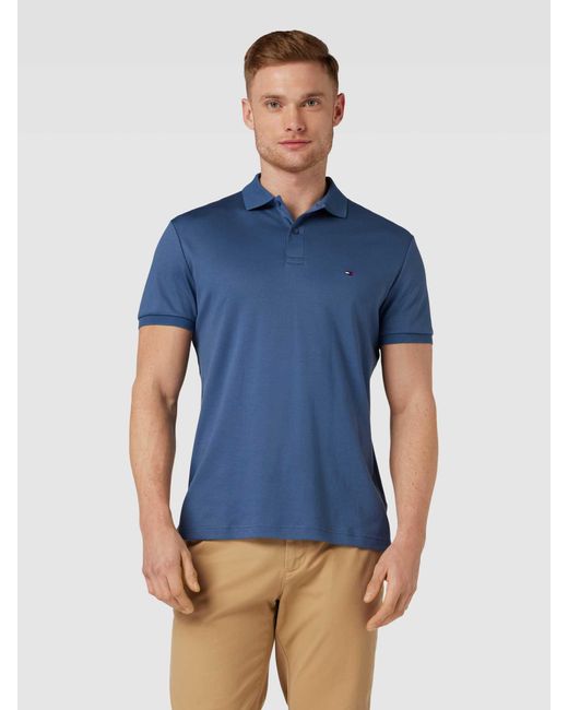 Tommy Hilfiger Regular Fit Poloshirt mit Label-Stitching in Blue für Herren