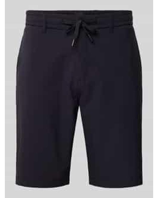 Boss Tapered Fit Korte Chino Met Structuurmotief in het Blue voor heren