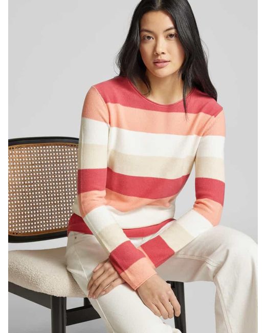 Tom Tailor Pink Regular Fit Strickpullover Mit Baumwoll-Anteil