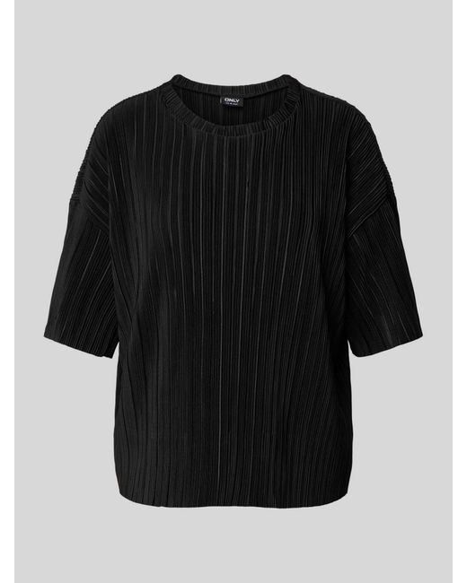 ONLY Boxy Fit T-shirt Met Plissés in het Black