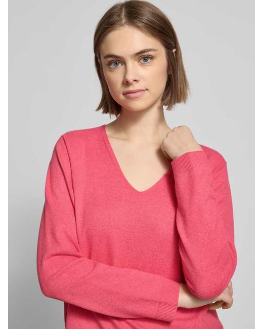 Pieces Pink Regular Fit Strickpullover Mit Überschnittenen Schultern Modell 'Bree'