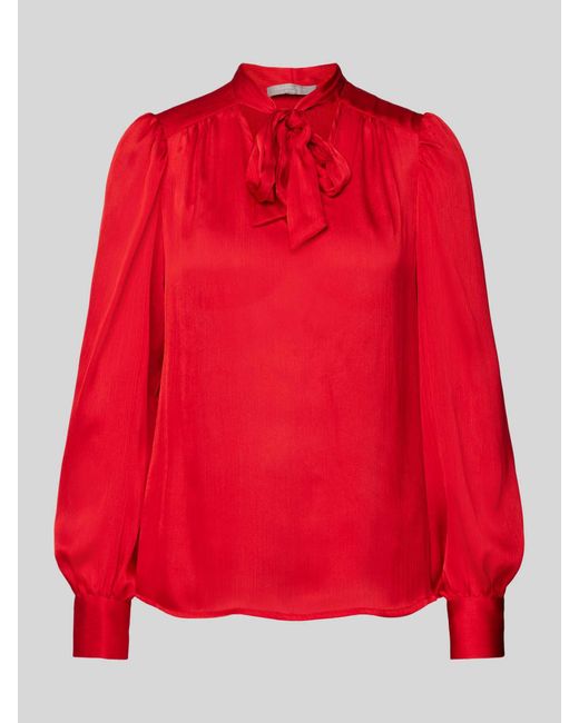 christian berg Blouseshirt Met Strikdetail in het Red