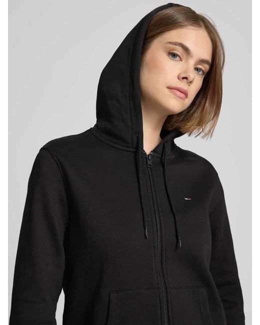 Tommy Hilfiger Black Regular Fit Sweatjacke aus Baumwoll-Mix