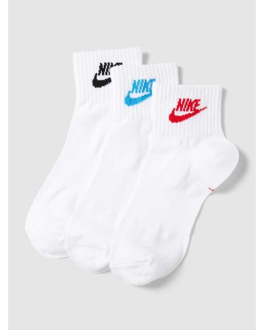 Nike White Socken mit Label-Print im 3er-Pack Modell 'EVERYDAY'