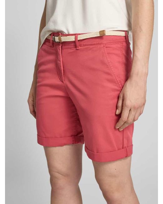 Tom Tailor Red Regular Fit Chinoshorts Aus Baumwoll-Mix