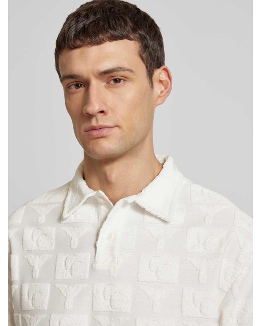 carlo colucci Regular Fit Poloshirt Met Knoopsluiting in het Natural voor heren