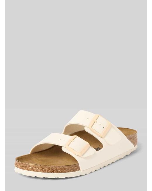 Birkenstock Natural Slides mit Dornschließen Modell 'Arizona'