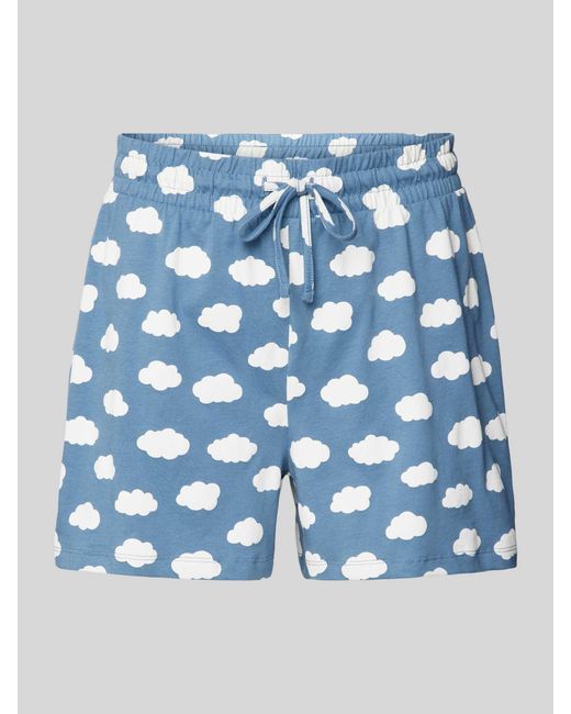Jake*s Blue Pyjama-Shorts mit Allover-Motiv-Print