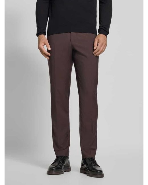 Tiger Of Sweden Regular Fit Anzughose aus Wolle mit Bügelfalten Modell 'Tenuta' in Brown für Herren