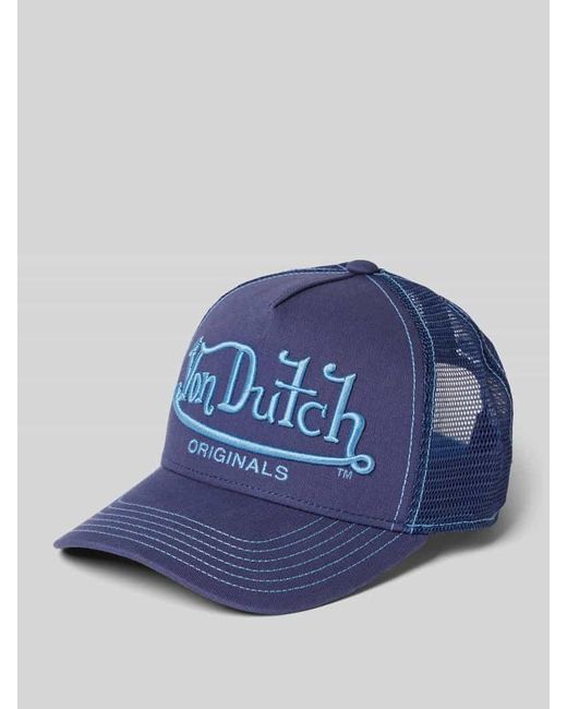 Von Dutch Trucker Cap mit Label-Stitching Modell 'RIVERSIDE' in Blue für Herren