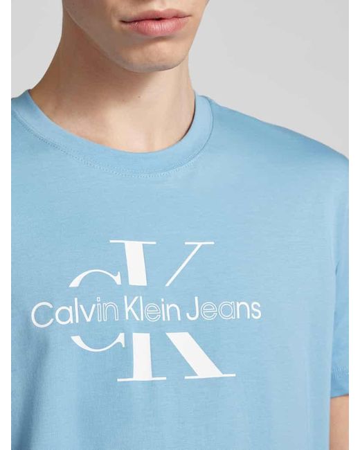 Calvin Klein T-Shirt mit Logo-Print in Blue für Herren