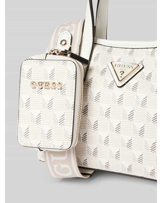 Guess Natural Handtasche mit Label-Applikation Modell 'WAVE'