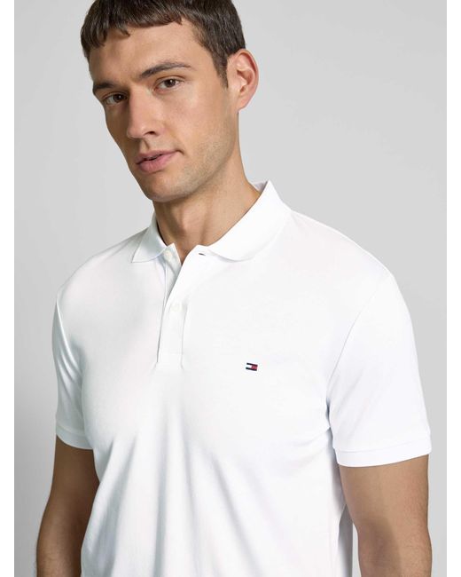 Tommy Hilfiger Regular Fit Poloshirt Met Logostitching in het White voor heren