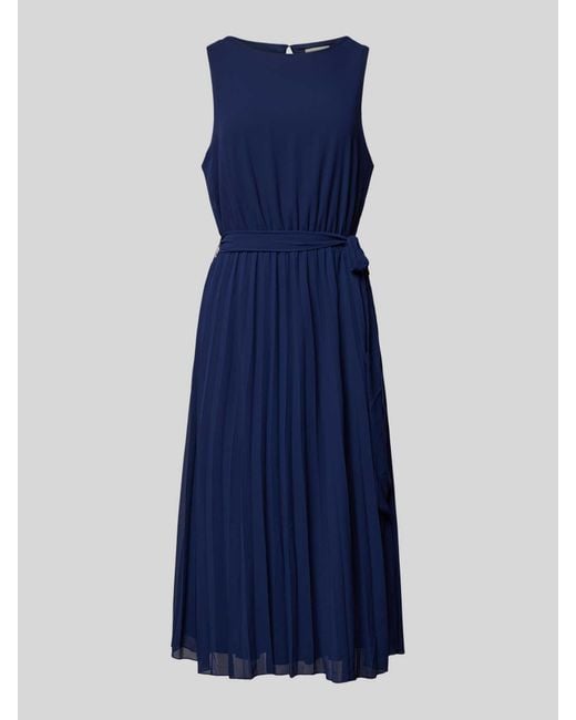 Apricot Midi-jurk Met Plissévouwen in het Blue