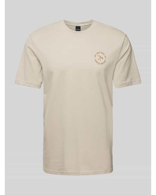 Only & Sons Slim Fit T-Shirt mit Motiv-Print Modell 'BASIC' in Natural für Herren
