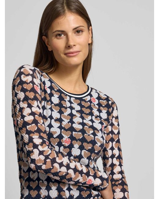 Marc Cain Midi-jurk Met Geribde Ronde Hals in het White