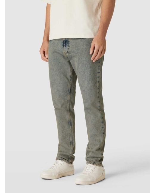 Calvin Klein Authentic Straight Fit Jeans im Used-Look in Gray für Herren