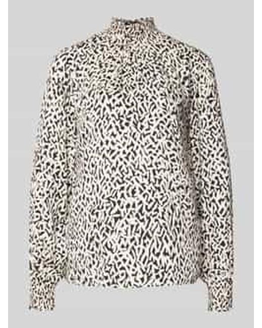 Milano Italy Regular Fit Blouse Met Opstaande Kraag in het White