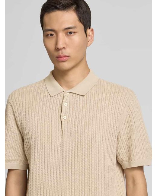 Casual Friday Regular Fit Poloshirt mit Strukturmuster Modell 'Karl' in Natural für Herren