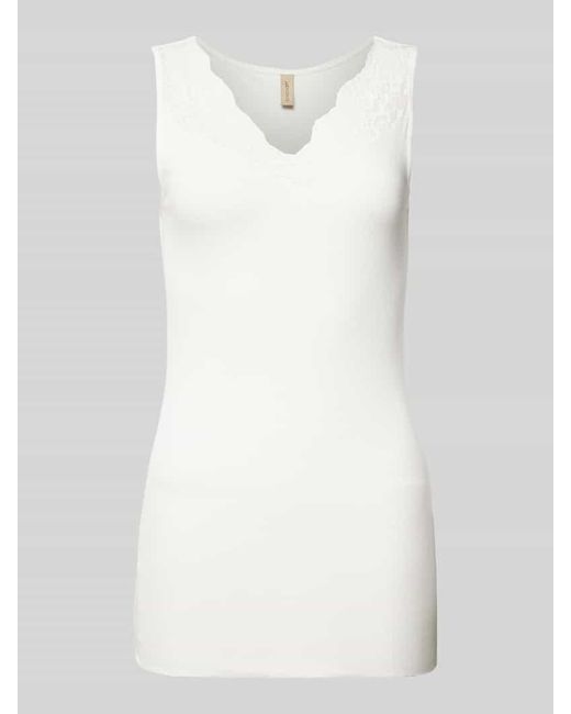 Soya Concept White Top mit Spitzenbesatz Modell 'Ryan'