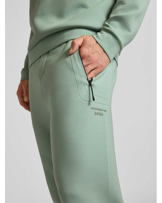 Boss Regular Fit Sweatpants Van Katoenmix Met Modal-Aandeel Model 'Ps Spirit70 Hicon' in het Green voor heren