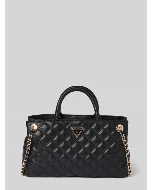 Guess Black Satchel Bag mit Label-Detail Modell 'GIULLY'