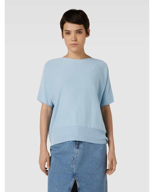 Drykorn Blue Strickshirt mit Rundhalsausschnitt Modell 'SOMELI'