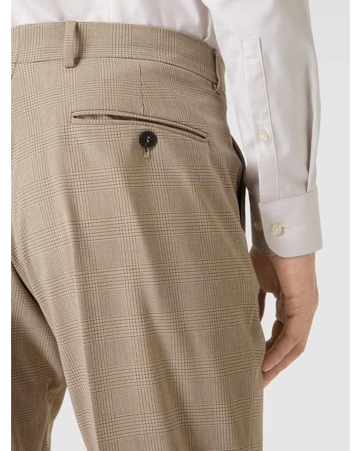 SELECTED Slim Fit Anzughose mit Bügelfalten Modell 'LIAM' in Natural für Herren