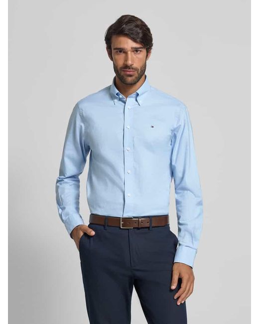 Tommy Hilfiger Regular Fit Businesshemd aus reiner Baumwolle in Blue für Herren