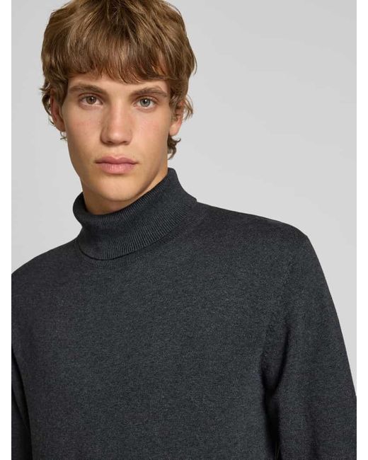 Jack & Jones Rollkragenpullover mit Rippenbündchen in Black für Herren