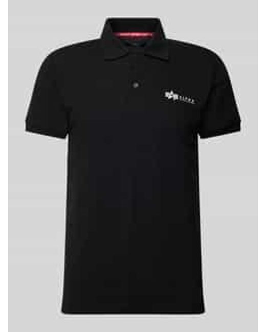 Alpha Industries Regular Fit Poloshirt Met Labelprint in het Black voor heren