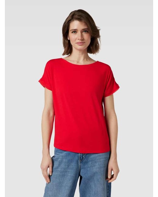 MORE&MORE Red T-Shirt mit U-Boot-Ausschnitt