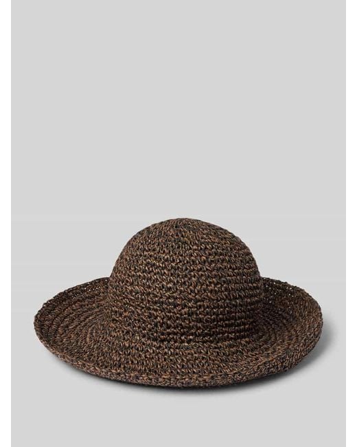 someday. Brown Strohhut mit Lochstickerei