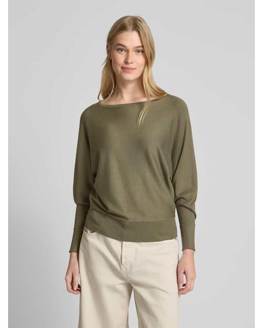Zero Green Strickpullover mit U-Boot-Ausschnitt