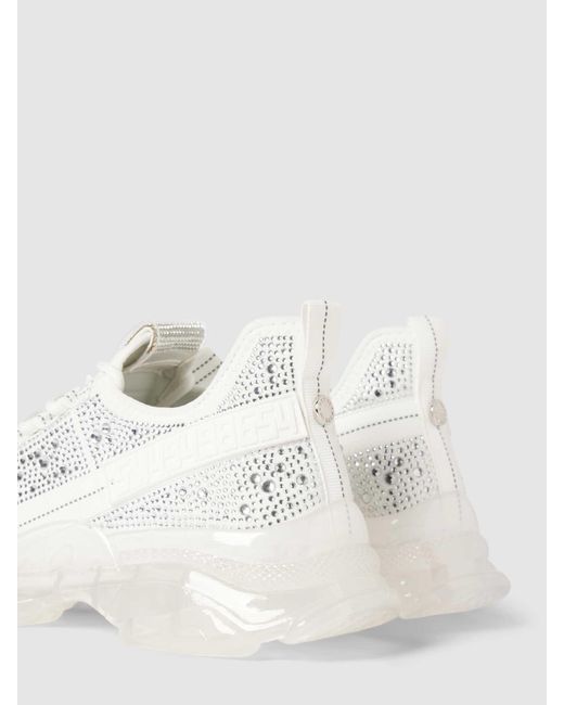Steve Madden White Sneaker mit Ziersteinbesatz Modell 'MAXIMA-R'