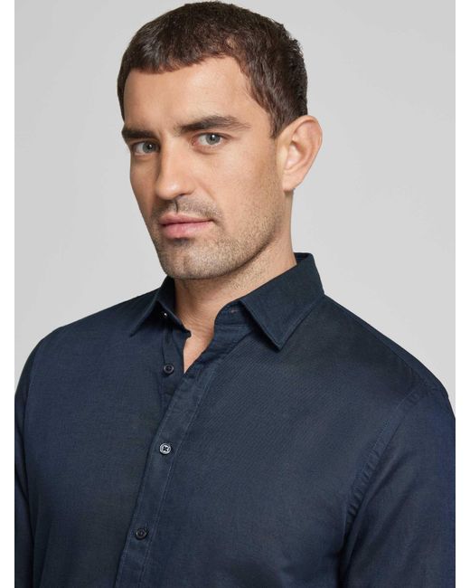 Jake*s Slim Fit Zakelijk Overhemd Met Kentkraag in het Blue voor heren