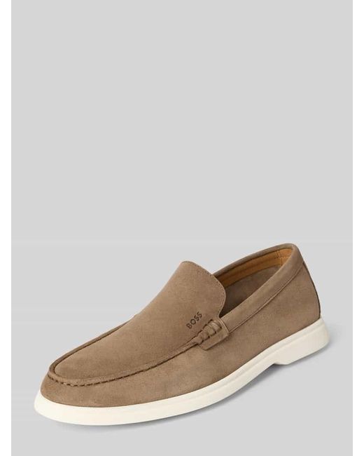 Boss Lederloafer mit Label-Prägung Modell 'Sienne' in Natural für Herren