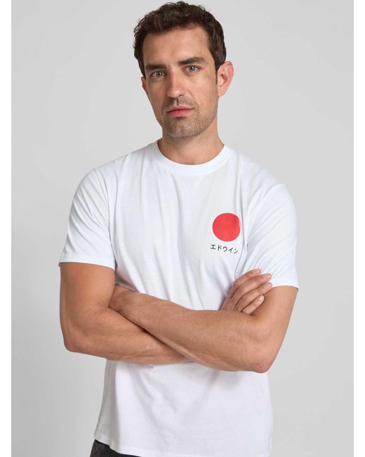 Edwin T-shirt Met Motiefprint in het White voor heren