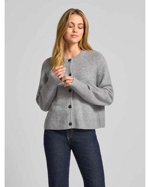 Jake*s Gray Strickjacke aus Kaschmir mit Rundhalsausschnitt