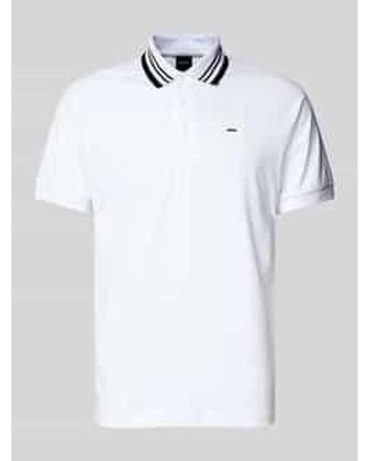 Boss Regular Fit Poloshirt Met Labelbadge in het White voor heren