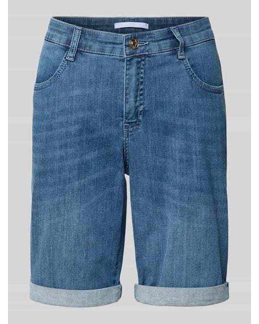 M·a·c Blue Regular Fit Jeansshorts mit Eingriff- und Gesäßtaschen