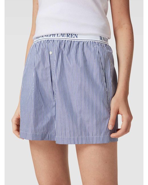 Polo Ralph Lauren Blue Pyjama-Shorts mit elastischem Logo-Bund