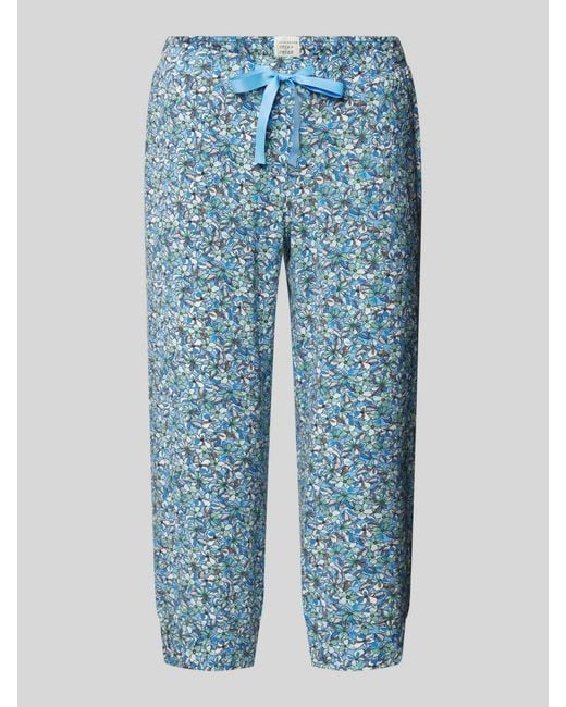 Schiesser Slim Fit Bermuda Met Tunnelkoord in het Blue