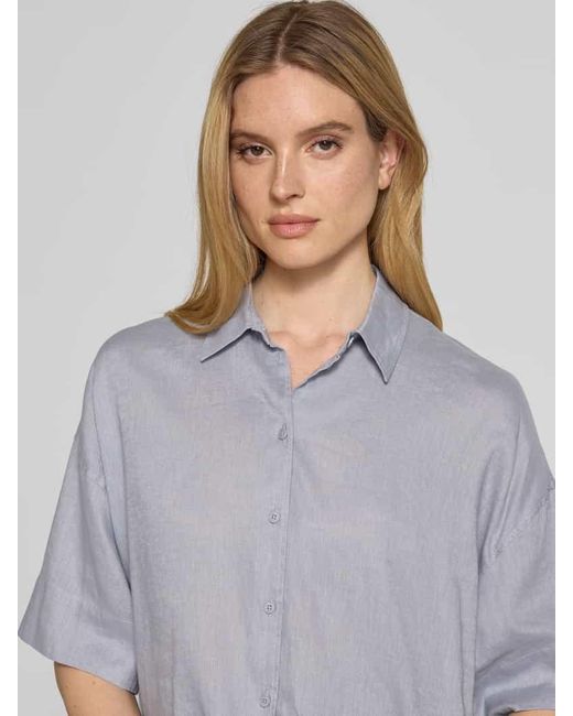 Drykorn Gray Relaxed Fit Leinenbluse mit überschnittenen Schultern