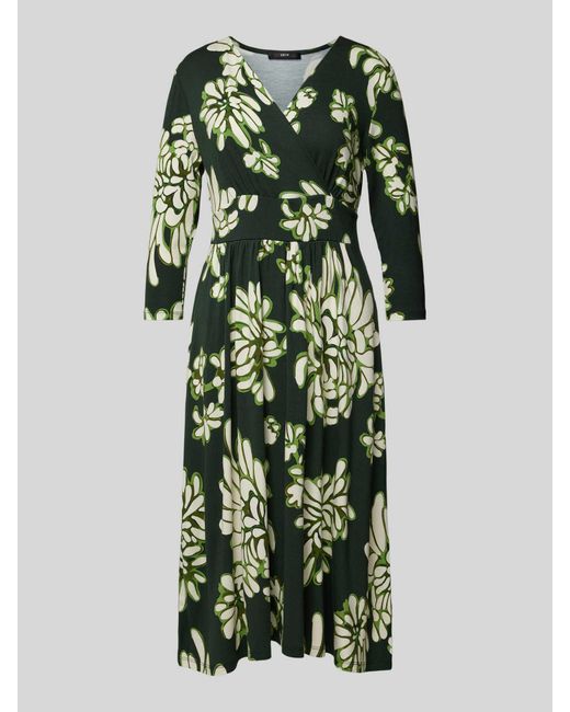 Zero Midi-jurk Met All-over Motief in het Green