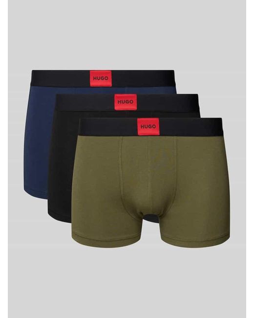 HUGO Trunks aus Baumwoll-Mix im 3er-Pack Modell 'GALAXY' in Green für Herren